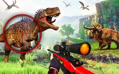 Скачать Wild Dinosaur Hunting Battle (Взлом Много денег) версия Зависит от устройства на Андроид