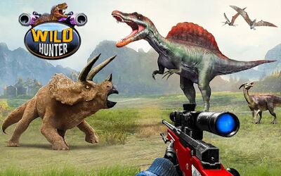 Скачать Wild Dinosaur Hunting Battle (Взлом Много денег) версия Зависит от устройства на Андроид