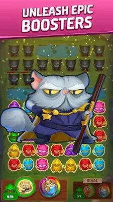 Скачать Cat Force - PvP Match 3 Puzzle Game (Взлом Много денег) версия 0.40.0 на Андроид