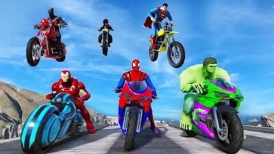 Скачать Superhero Tricky Bike Stunt GT Racing (Взлом Разблокировано все) версия 1.19 на Андроид