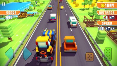 Скачать Blocky Highway: Traffic Racing (Взлом Много денег) версия 1.2.3 на Андроид