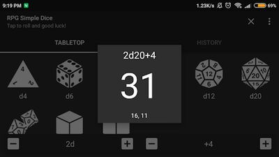 Скачать RPG Simple Dice (Взлом Разблокировано все) версия 1.10.0 на Андроид