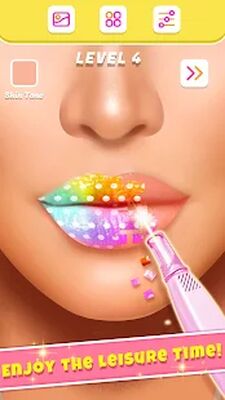 Скачать Lip Art Makeup Artist - Relaxing Girl Art Games (Взлом Много монет) версия 1.7 на Андроид