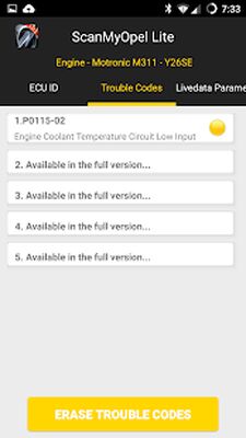 Скачать ScanMyOpel Lite (Без кеша) версия 1.1.25 на Андроид