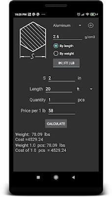 Скачать Калькулятор веса металла (Полный доступ) версия 3.2 на Андроид
