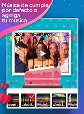 Скачать Video de cumpleaños con musica y fotos (Разблокированная) версия 26.0 на Андроид