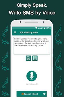 Скачать Write SMS by Voice - Voice Typing, Speech to Text (Встроенный кеш) версия 2.1.1 на Андроид