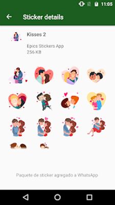 Скачать Анимированные Стикеры WAstickerApps Kisses in Love (Неограниченные функции) версия 5.13 на Андроид