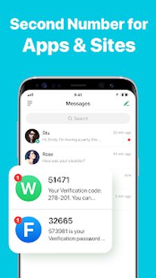 Скачать 2nd Line - Second Phone Number Free Texting (Встроенный кеш) версия 1.8.0 на Андроид