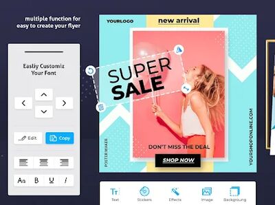 Скачать Poster Maker, Flyer Maker, Poster & Flyer Template (Встроенный кеш) версия 1.5.9 на Андроид